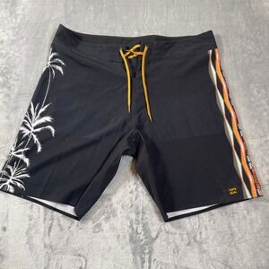 Billabong Board Shorts Mens 34 Recycler Airlite Dbah Black Palm Tree Geometric